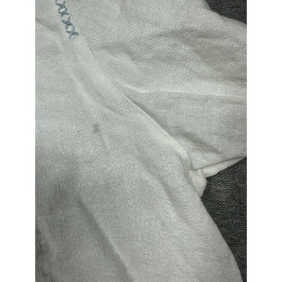 Garnet Hill 100% Linen Top Womens Size 10 Lagenlook‎  Embroidered V Neck - Picture 6 of 7